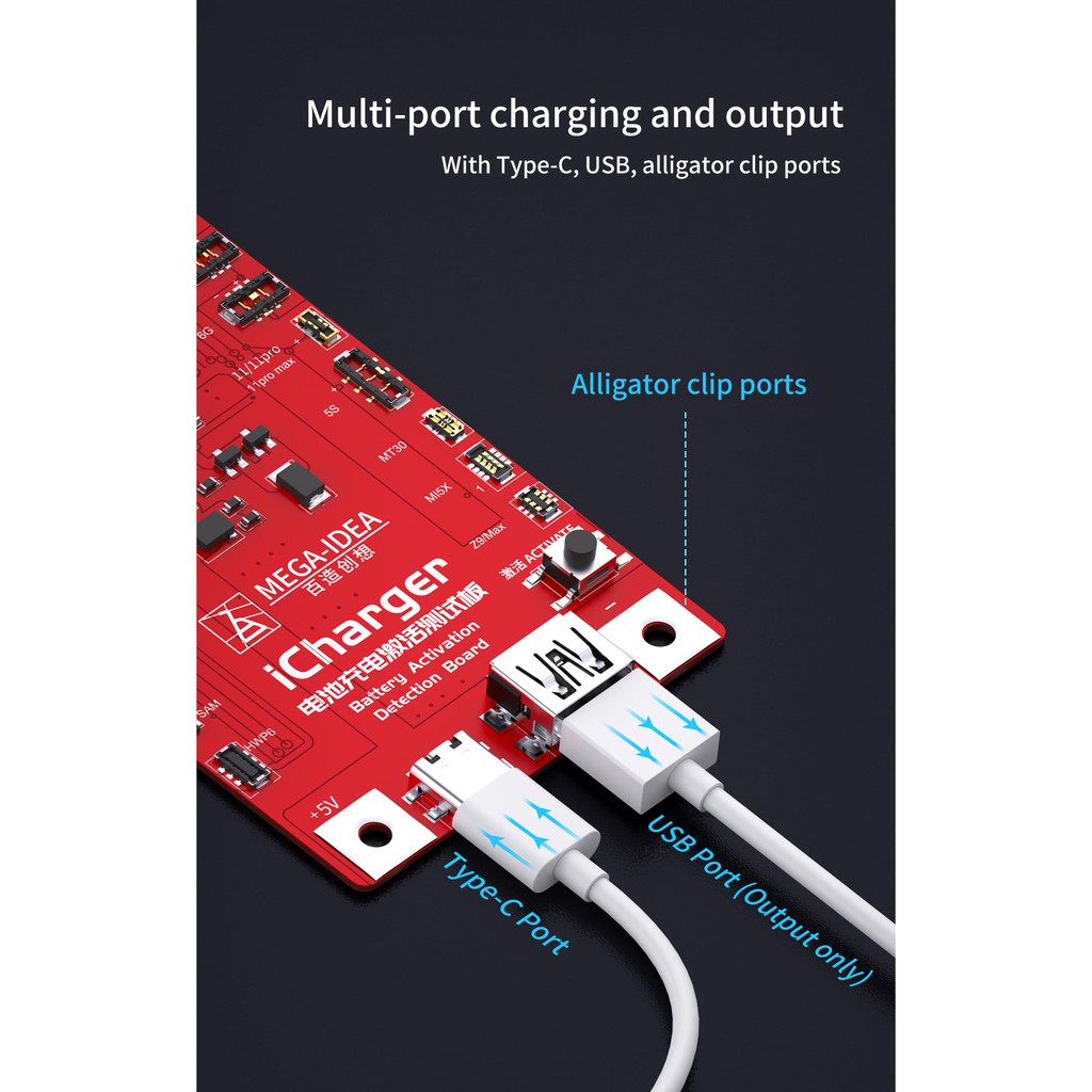 Đế kích pin, kiểm tra và sạc cho iPh.one và Android (Mega iCharger 3.0)