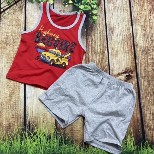 THANH LÝ {10-20kg} Bộ sát nách bé trai cotton 4 chiều