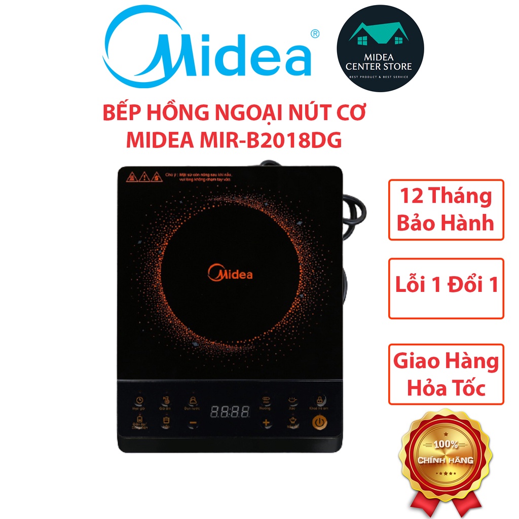 [CHÍNH HÃNG] Bếp hồng ngoại Midea MIR-B2018DG, lỗi 1 đổi 1, bảo hành 12 tháng toàn quốc