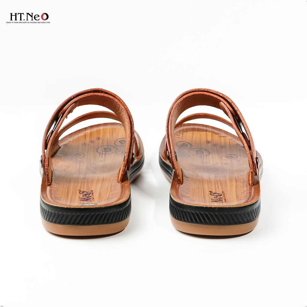 Sandal nam HT.NEO 100% da bò mềm mại, đế cao su nguyên khối, khâu may chân quai siêu chắc chắn (SD94)