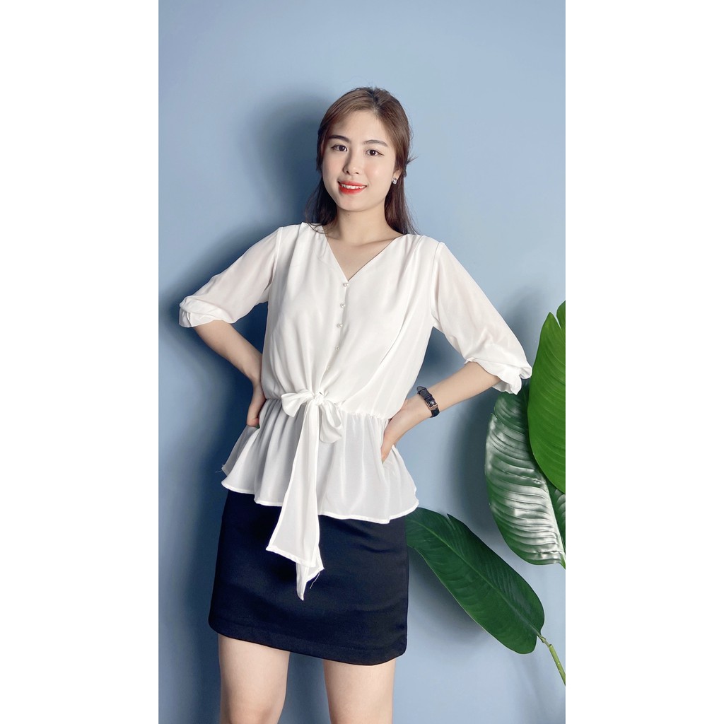 [FREESHIP] ÁO SƠ MI PEPLUM TRẮNG ĐIỆU ĐÀ CHO CÁC NÀNG THƠƠ