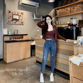 QUẦN ÔM GIÃN RÁCH ĐÙI XẺ GẤU