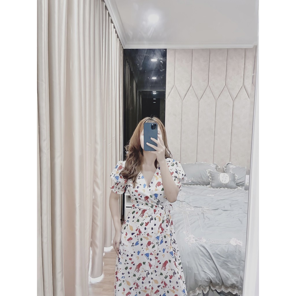 Đầm hoa nữ vintage, váy hoa nhí mùa hè, đầm midi dáng dài thanh lịch, hàng thiết kế may kỹ đủ size | BigBuy360 - bigbuy360.vn