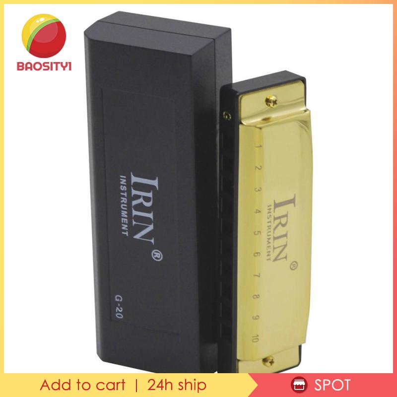 [Baosity1] Kèn Harmonica 10 Lỗ Cao Cấp Có Hộp Đựng Chìa Khóa
