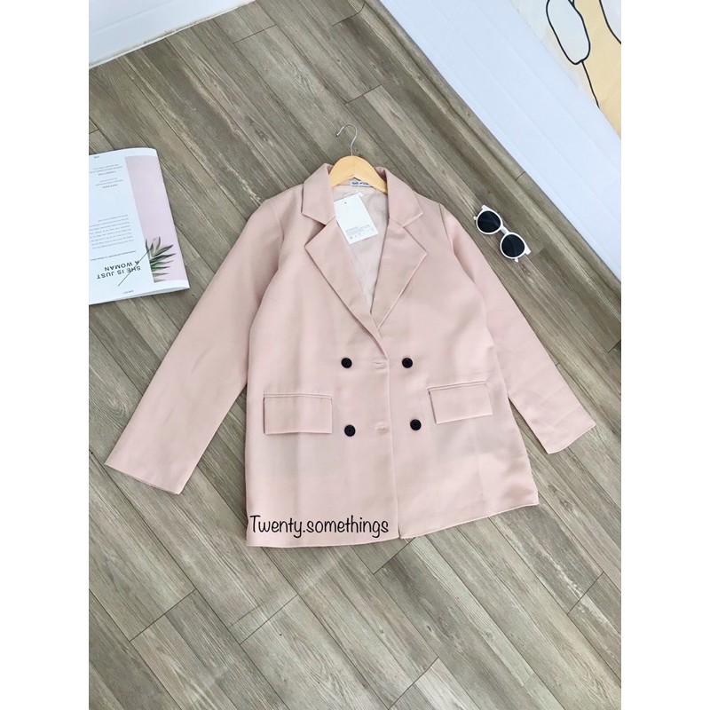 ÁO BLAZER BEIGE 2 LỚP STYLE ULZZANG HÀN QUỐC p