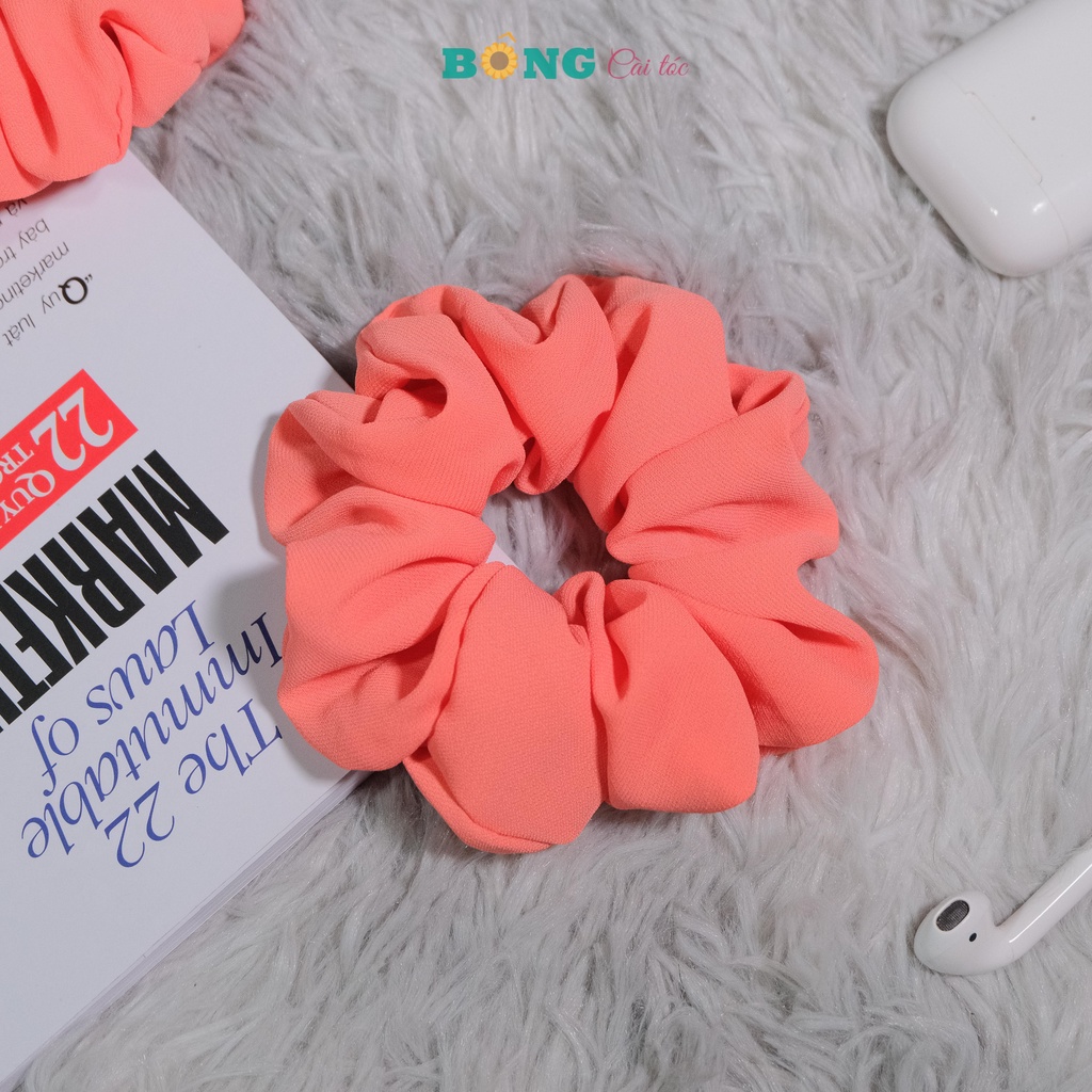 Dây cột tóc scrunchies vải muslin màu trơn đường kính 11cm SR80 - scrunchies BÔNG Cài Tóc
