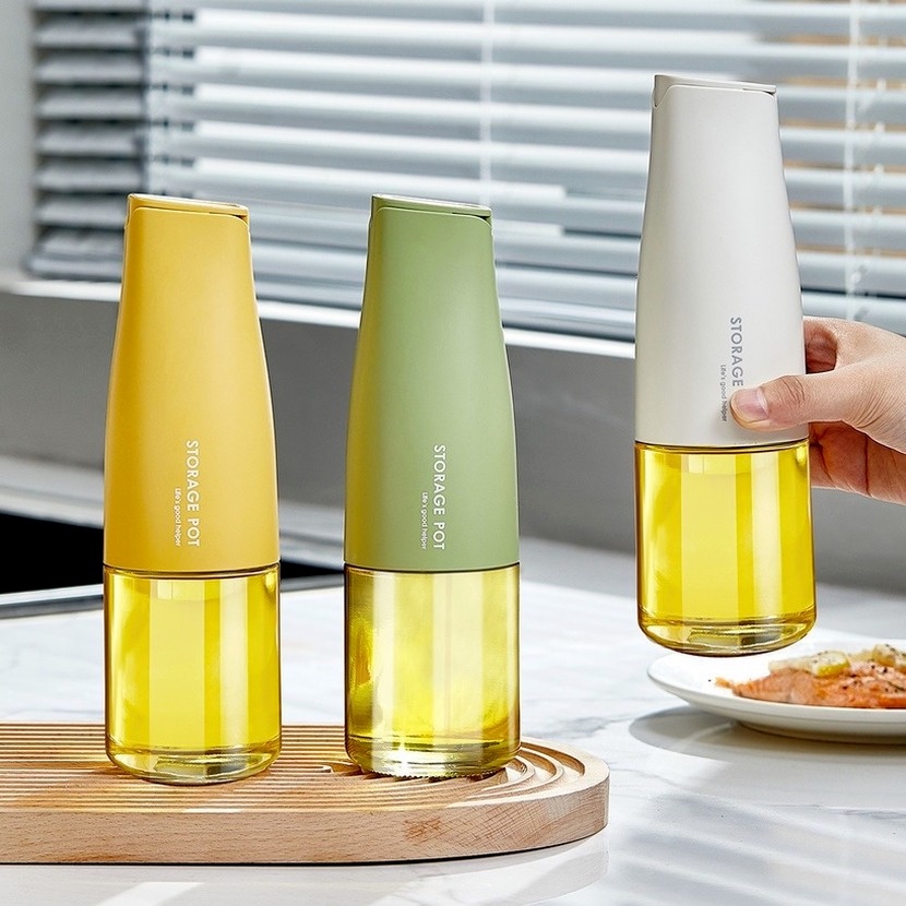 500ml Lọ Đựng Dầu Ăn,Lọ Đựng Gia Vị,Hũ Đựng Gia Vị Thủy Tinh Nắp Chống Tràn Tự Động Thông Minh chịu nhiệt, đựng gia vị chịu lực tốt bình đựng Chống Tràn Rơi