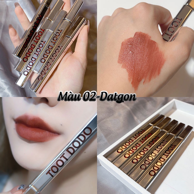 Son Kem Vỏ Bạc TOOT DODO, Son Nội Địa Trung Vỏ Đỏ 5 Màu Hot Trend Mịn Lì Mọng Môi