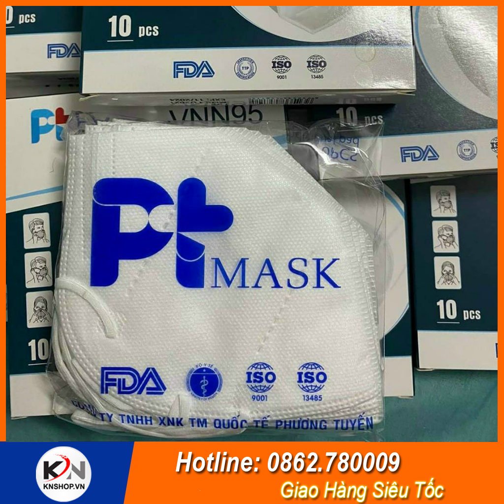 1 Thùng (1000 Cái, 10 Cái/Hộp) Khẩu Trang VNN95 PT Mask Phương Tuyến 4 Lớp