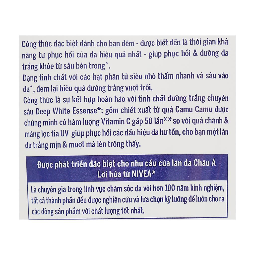 Serum dưỡng thể trắng da Nivea Extra Bright Repair & Protect | Extra White Night Nourish 180ml