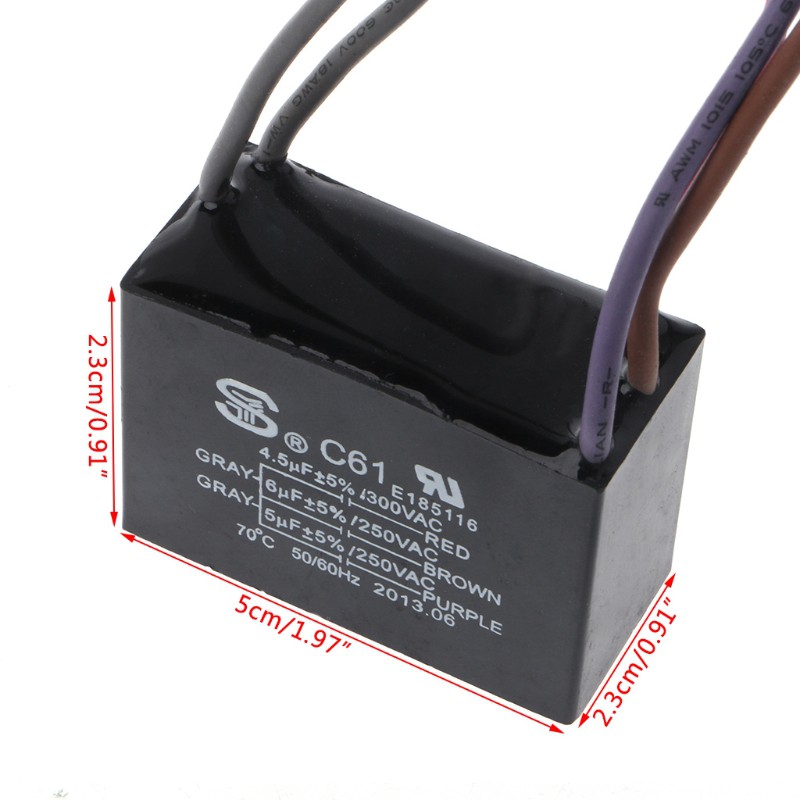 Rơle CBB61 kết nối tụ điện 250V 5 dây 4.5uf+6uf+5uf