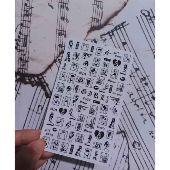 sticker dán móng, sticker Hot,phụ kiện trang trí