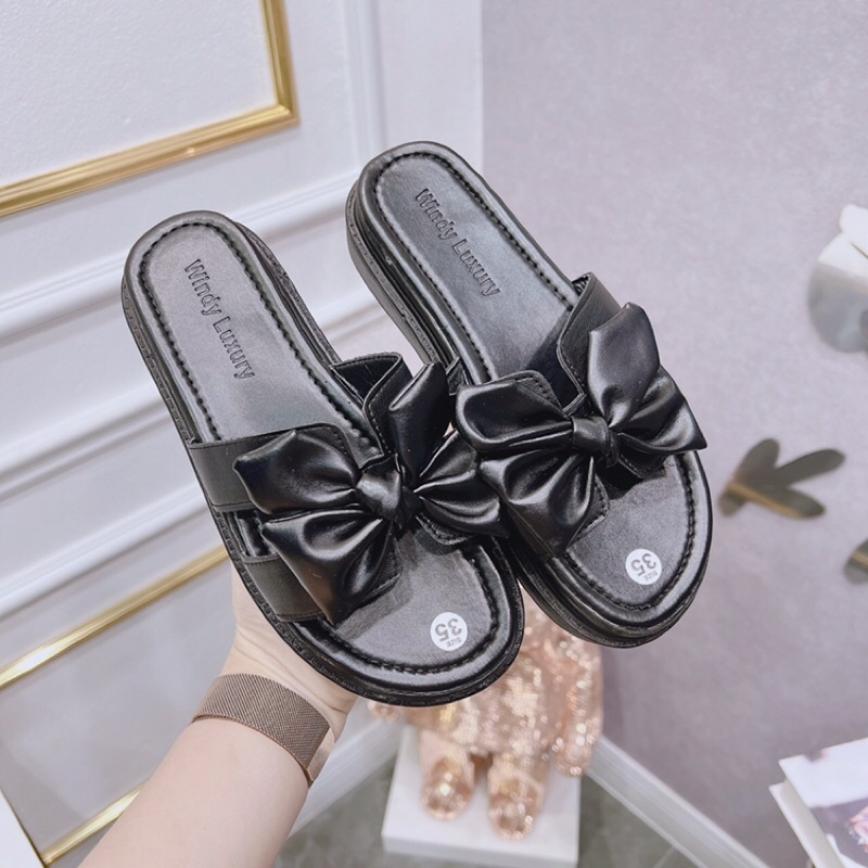 Dép bánh mì quai nơ to 4 cánh đế dày 2 phân đi êm cực kì