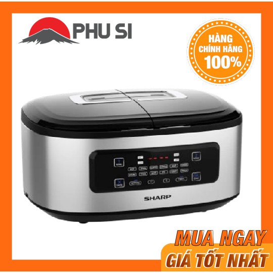 Nồi cơm 2 ngăn đa năng Sharp 1.8 lít KN-TC50VN-SL Bạc - HÀNG CHÍNH HÃNG