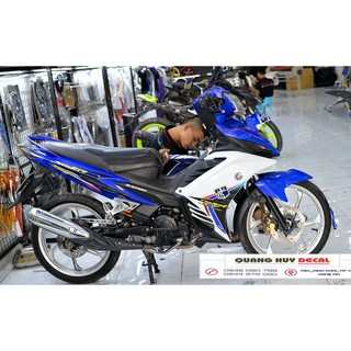 Tem trùm exciter 135 xanh trắng đen đẹp, độ team decal xe ex dán đời 2011-2014