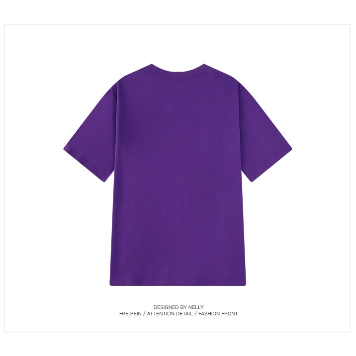 Áo phông Nelly Heybig ngắn tay trơn màu tím đậm