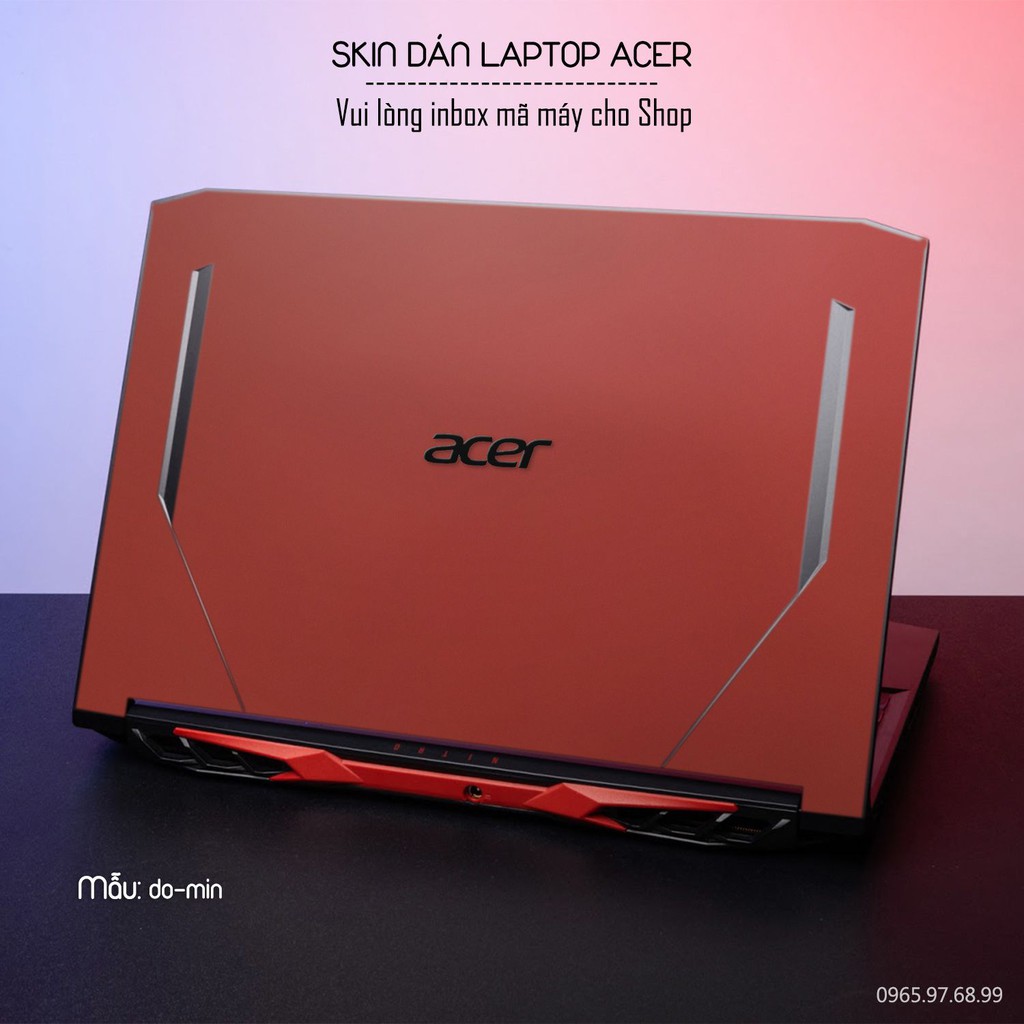 Skin dán Laptop Acer màu đỏ mịn (inbox mã máy cho Shop)