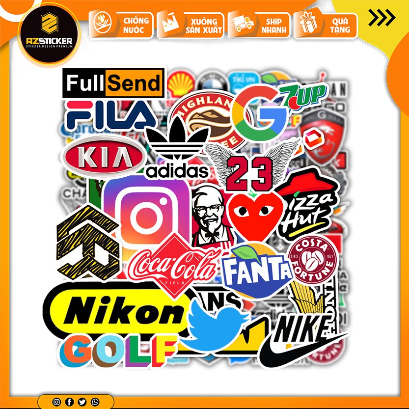 [Set 50+] Sticker Logo Hãng Tổng Hợp | Dán Nón Bảo Hiêm, Điện Thoại, Laptop, Bình Nước...Chống Nước, Chống Bay Màu..