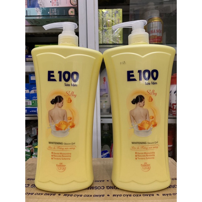 Sữa Tắm E100 Chiết Xuất Từ Hoa Hồng 1,2L (Mầu Vàng)