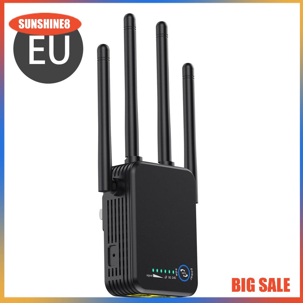 【SUN】Wifi Router 1200Mbps Mini Gigabit Dual Band 5G Network Repeater Signal Booster
