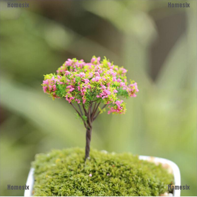 [HoMSI] Miniature Sakura Tree Plants Fairy Garden Accessories Dollhouse Ornament Decor SUU