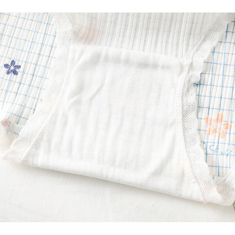 [Chọn màu, che tên] Quần lót cotton caro hoa sắc màu trẻ trung, thoáng mát QL029