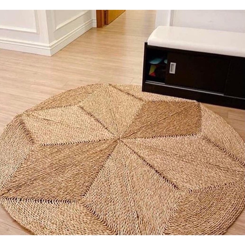 Thảm cói hình ngôi sao / hình hoa trang trí phòng size 1m , 1m2 , 1m5
