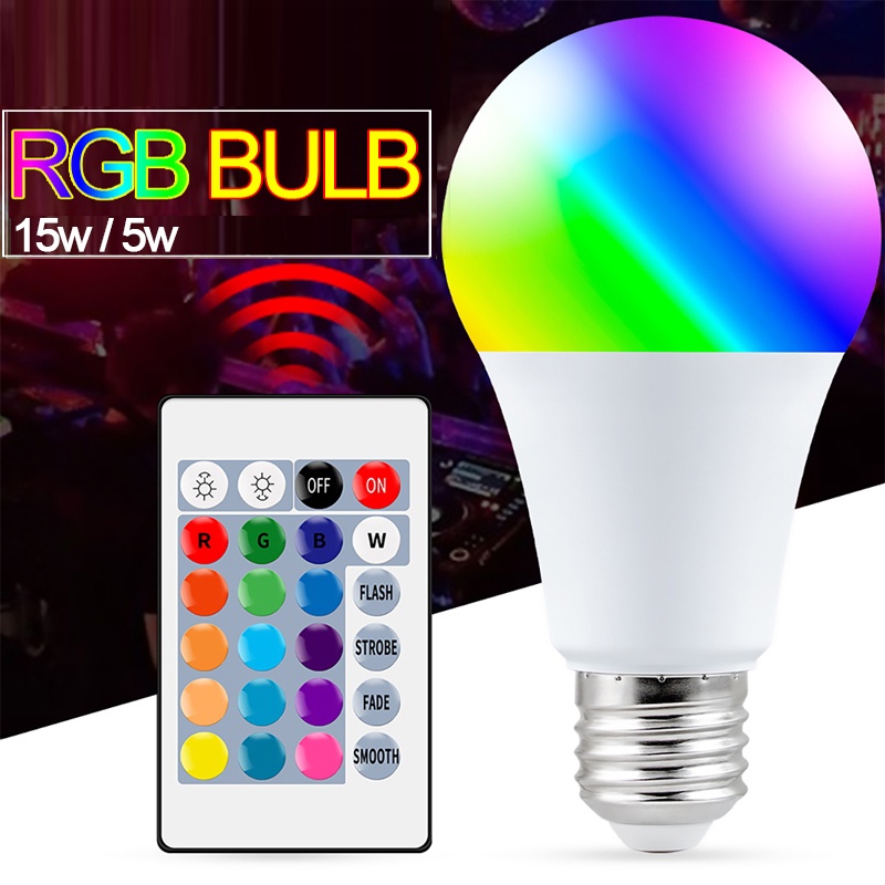Bóng Đèn LED E27 Bằng Nhôm Nhiều Màu Sắc Điều Khiển Từ Xa