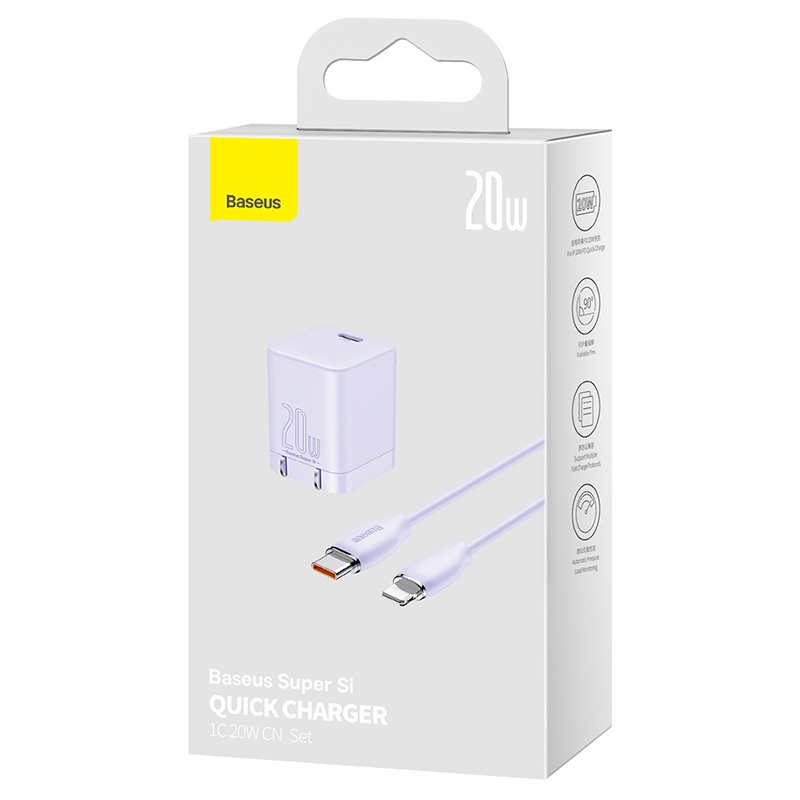 [Mã ELBMO2 giảm 12% đơn 500K] Củ sạc BASEUS Super Si Pro 20W USB C thích hợp cho iPhone 13 12