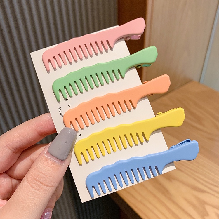 Kẹp tóc hình chiếc lược màu sắc ngọt ngào dễ thương phong cách Hàn Quốc dành cho nữ JP5