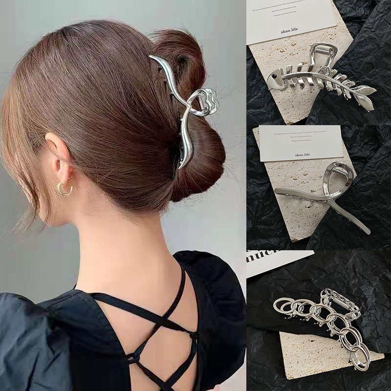 Kẹp Tóc Kim Loại Hình Mặt Trăng Phong Cách Pháp Thời Trang