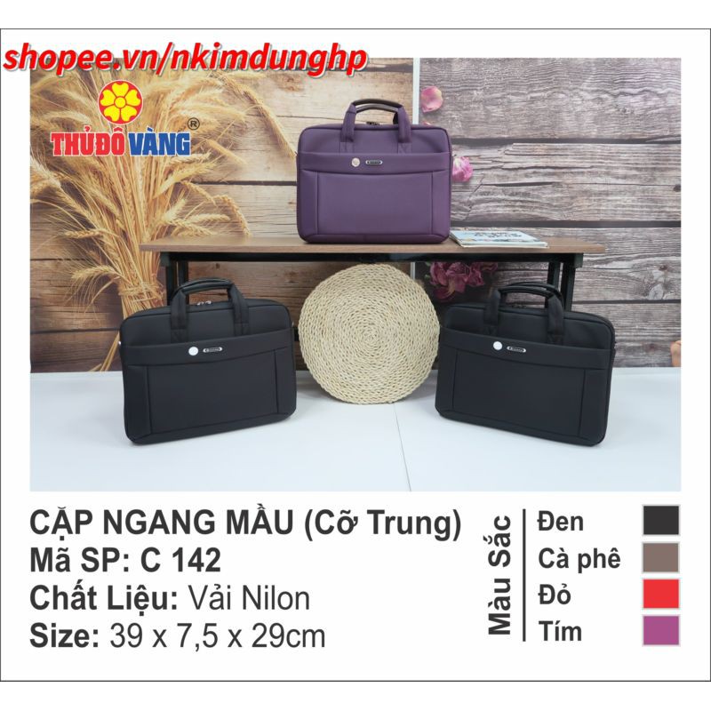 Cặp công sở Thủ Đô Vàng (Cỡ Trung)- Chính Hãng- Mã SP C142 + C142-1 | BigBuy360 - bigbuy360.vn