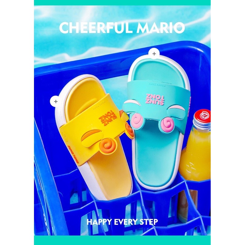 Dép lê trẻ em Cheerful Mario Mắt Sunz Tonz mẫu mới hè 2021 cho bé trai bé gái mã DLM8