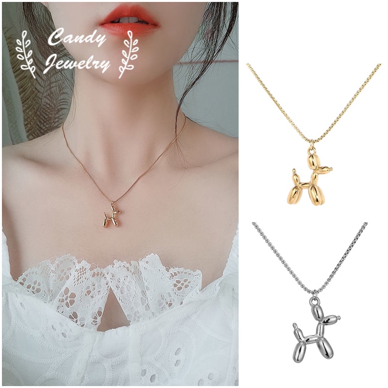 Vòng cổ Mặt Hình Cún Con Màu Kẹo Dễ Thương Sang Trọng