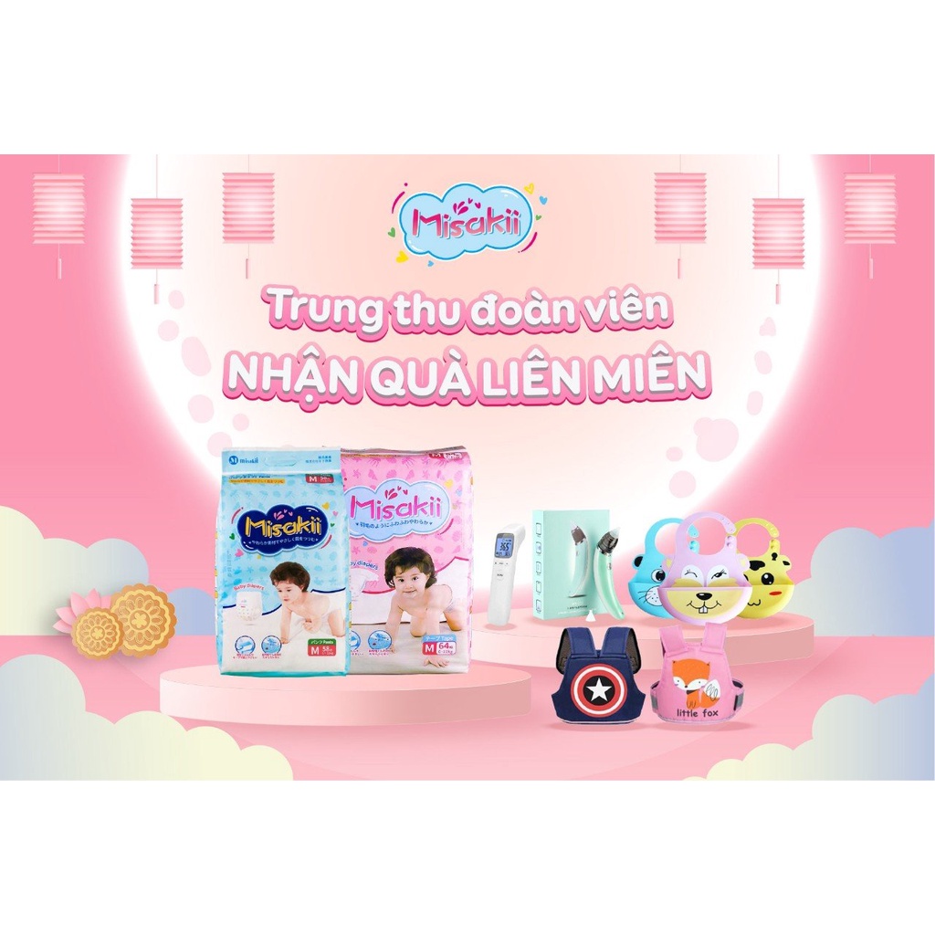Bỉm Misakii Nhật Cao Cấp - Siêu Thấm Hút - Mỏng Mềm Size NB90/S82/M64/L54/M58/L44/XL38/XXL26