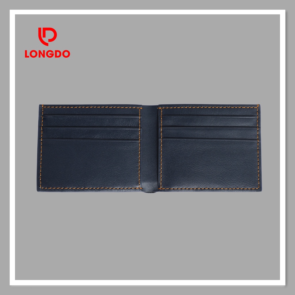 Ví da nam - Cam kết da bò thật 100% - Thương hiệu Longdo Leather - B01