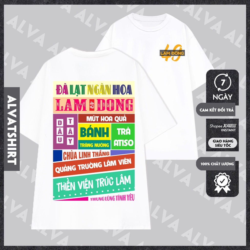 Áo thun các tỉnh Tây Nguyên Màu Trắng Việt Nam Oversize Unisex độc quyền tại Alva