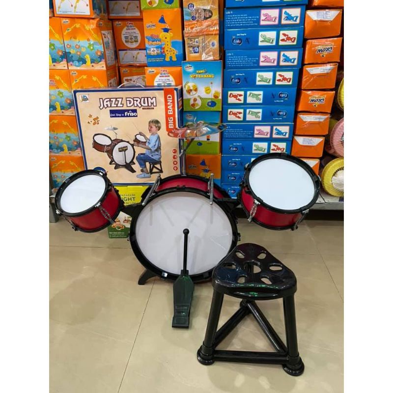 Hộp đồ chơi bộ trống Jazz Drum 3 cái kèm chập cheng TH688