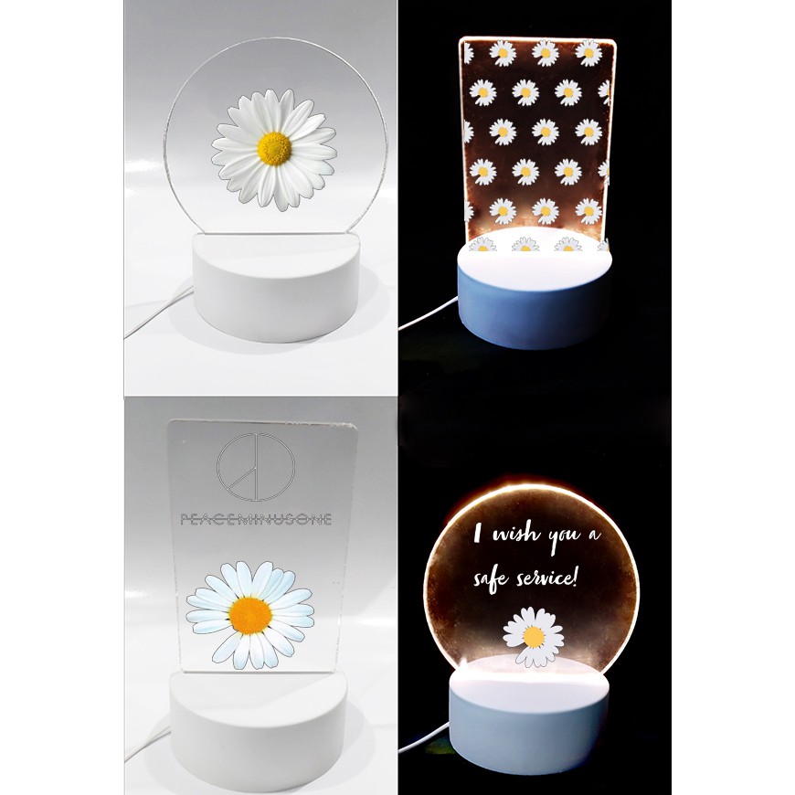 Đèn Led 3D 12 con giáp DLI19 Đèn Ngủ 3D hoa cúc GD Sáng Tạo cute dễ thương