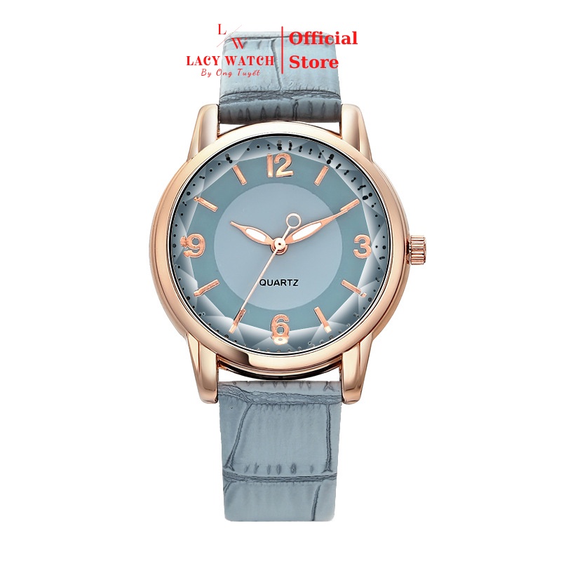 Đồng hồ nữ LaCy Watch đồng hồ đeo tay dây da mặt tròn cọc số kết hợp màu xanh năng động DHMO0002 | BigBuy360 - bigbuy360.vn