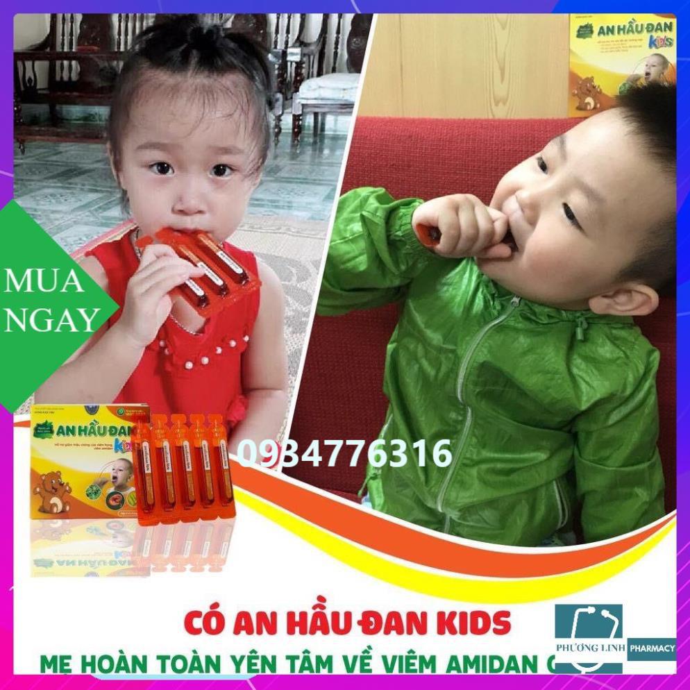 Ống uống an hầu đan kids dành cho trẻ bị viêm họng, amidan, hộp 10 ống