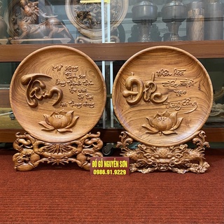 Đĩa phong thuỷ gỗ hương đk40cm