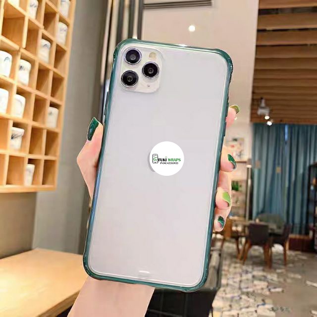Ốp Lưng Nhám Viền Xanh Rêu 6plus 7plus 8plus X XS XSMAX 11 PRO MAX