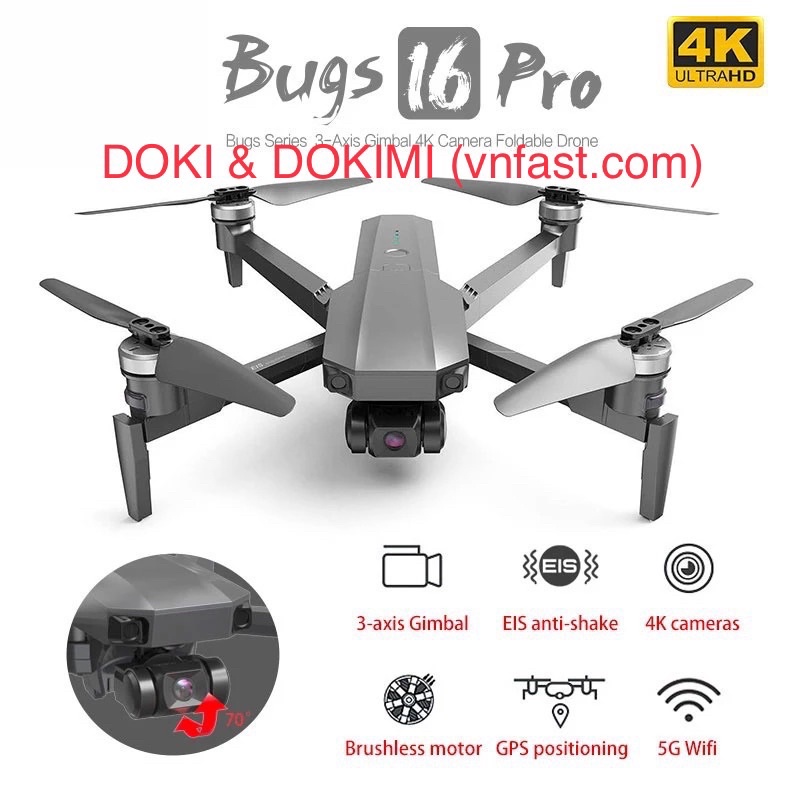 Flycam MJX Bugs 18 pro 3km 3 trục eis - Bugs 16 Pro Chống rung Gimbal 3 trục 4K + EIS - BH 3 tháng - Chính hãng | BigBuy360 - bigbuy360.vn