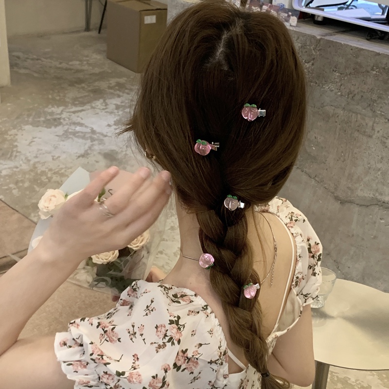 Kẹp Tóc Đính Nơ Họa Tiết Hoa Hồng Xinh Xắn