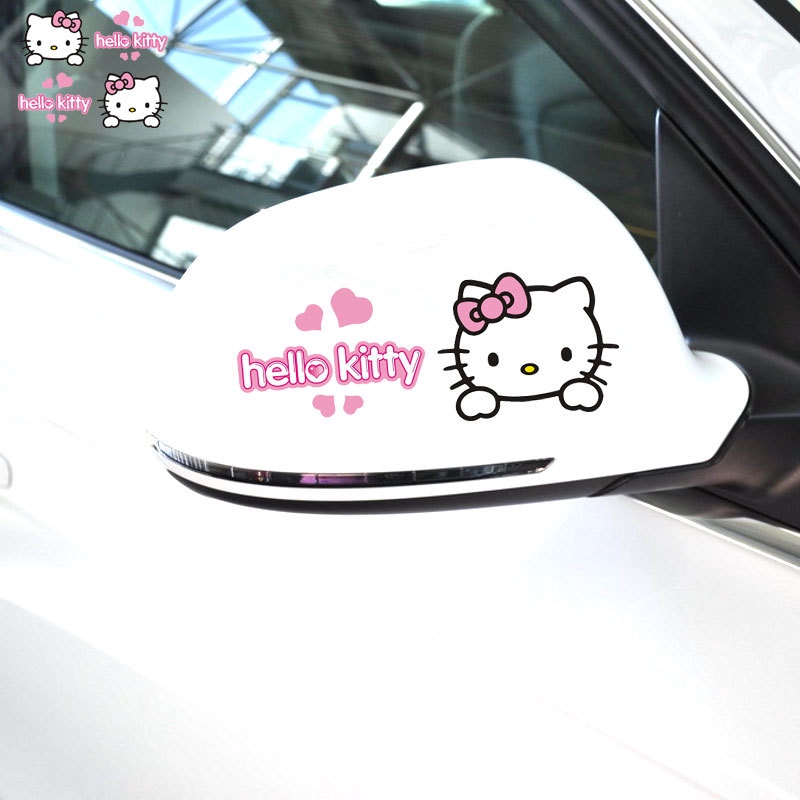 Cặp đề can Hello Kitty dán kính chiếu hậu xe hơi 