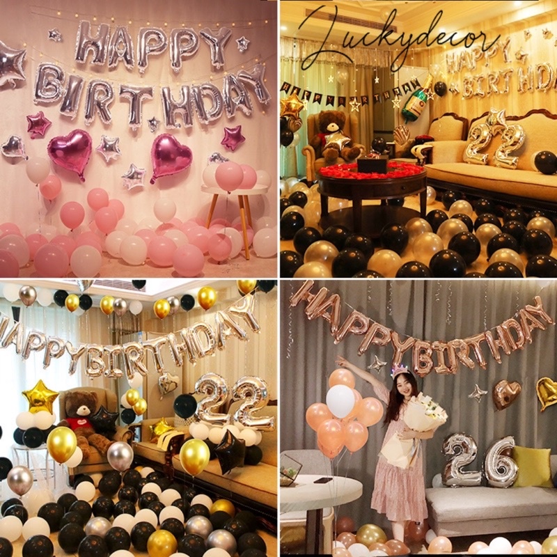 [Tặng Đèn Led] Bóng Bay Trang Trang Trí Sinh Nhật Hiện Đại Chọn Mẫu MP862