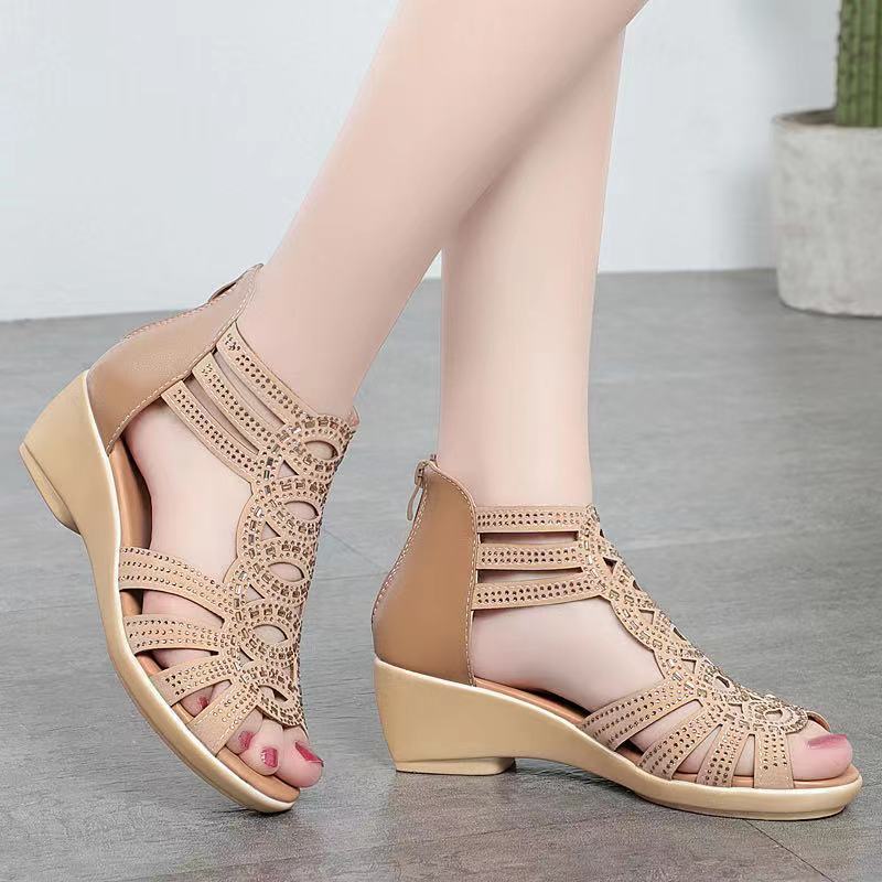 Xăng đan Bằng Da Mềm Đế Xuồng Thời Trang Cho Nữ