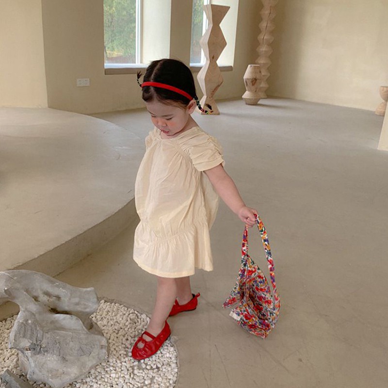 Đầm Công Chúa Tay Ngắn Màu Trơn Se7en Cho Bé Gái