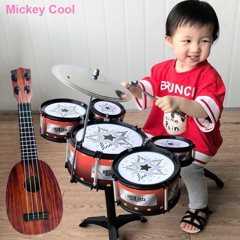 Trống, đồ chơi trẻ em và người mới bắt đầu tập trống jazz Mô phỏng nhạc cụ gõ + guitar